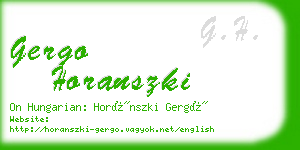 gergo horanszki business card